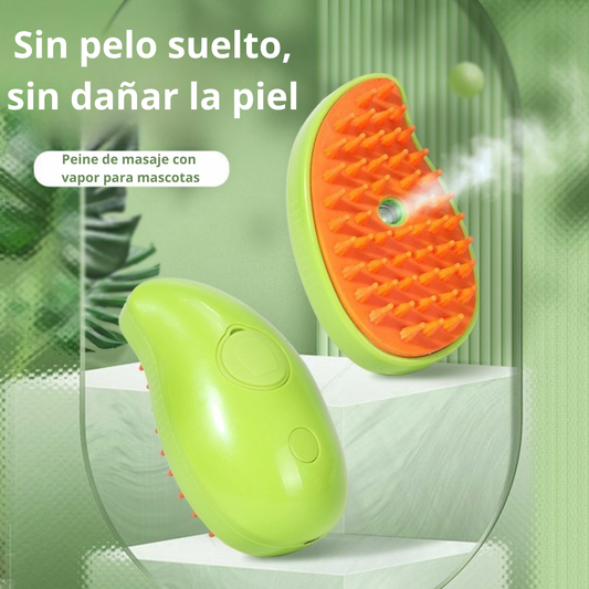 Cepillo Vapor para Mascotas | Limpieza, Desenredo y Eliminación de Olores